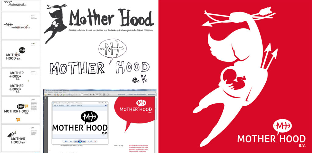 Entwicklungsprozess des Mother Hood Logos